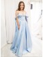 A-Line Off the Shoulder Long Prom Dresses Formal Evening Gowns 901118