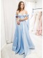 A-Line Off the Shoulder Long Prom Dresses Formal Evening Gowns 901118