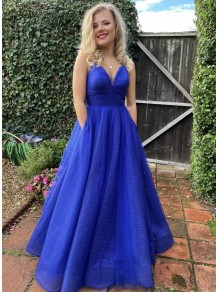 A-Line Long Blue Prom Dresses Formal Evening Gowns 901119 A-Line Long Blue Prom Dresses Formal Evening Gowns 901119