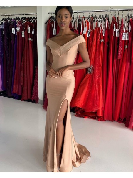 Mermaid Off the Shoulder Long Prom Dresses Formal Evening Gowns 901120