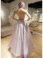 Long Satin V Neck Prom Dresses Formal Evening Gowns 901126