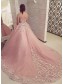 A-Line Off the Shoulder Lace Long Prom Dresses Formal Evening Gowns 901130