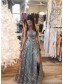 A-Line Lace Long Prom Dresses Formal Evening Gowns 901134