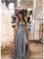 A-Line Lace Long Prom Dresses Formal Evening Gowns 901134