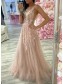 A-Line Lace and Tulle Prom Dress Formal Evening Gowns 901138