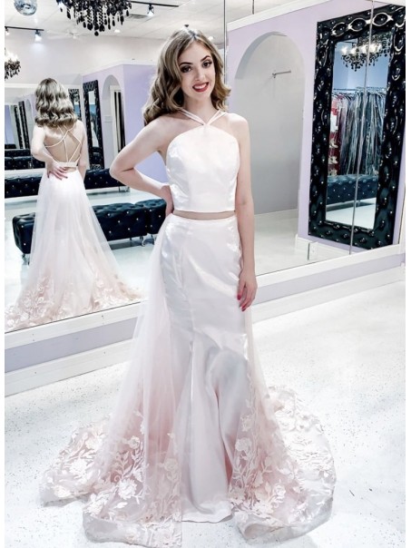 Mermaid Two Pieces Long Prom Dress Formal Evening Gowns 901141