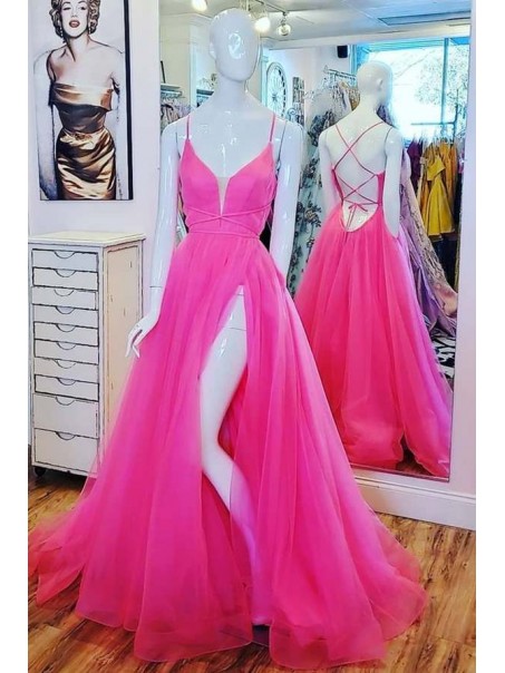 A-Line Long Tulle Prom Dress Formal Evening Gowns 901151