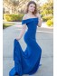 Long Blue Off the Shoulder Prom Dress Formal Evening Gowns 901155