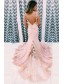 Long Pink Mermaid Lace Prom Dress Formal Evening Gowns 901158