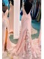 Long Pink Mermaid Lace Prom Dress Formal Evening Gowns 901158