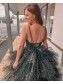 High Low Sparkle Tulle Prom Dress Formal Evening Gowns 901162