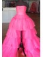 High Low Strapless Tulle Prom Dress Formal Evening Gowns 901164