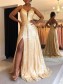 A-Line Gold Sequin Prom Dress Formal Evening Gowns 901165