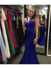 Long Blue Mermaid Prom Dress Formal Evening Gowns 901166