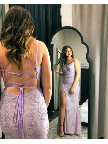 Elegant Lace Sheath Spaghetti Straps Prom Dress Formal Evening Gowns 901167 Elegant Lace Sheath Spaghetti Straps Prom Dress Formal Evening Gowns 901167