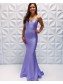 Mermaid Lavender Off the Shoulder Long Prom Dress Formal Evening Gowns 901184