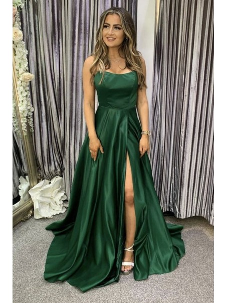 A-Line Long Green Prom Dress Formal Evening Gowns 901189