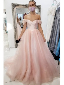 A-Line Long Pink Tulle Prom Dress Formal Evening Gowns 901194 A-Line Long Pink Tulle Prom Dress Formal Evening Gowns 901194