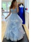 Long Blue Lace Prom Dress Formal Evening Gowns 901197