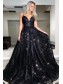 Long Black Lace Spaghetti Straps Prom Dress Formal Evening Gowns 901199
