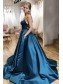 A-Line Satin Spaghetti Straps Prom Dress Formal Evening Gowns 901200