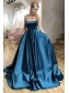 A-Line Satin Spaghetti Straps Prom Dress Formal Evening Gowns 901200