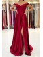 Long Red Off the Shoulder Prom Dress Formal Evening Gowns 901201