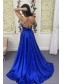 Long Blue V Neck Prom Dress Formal Evening Gowns 901202