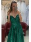 Long Green Sequin Off-the-Shoulder Prom Dress Formal Evening Gowns 901208