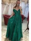 Long Green Sequin Off-the-Shoulder Prom Dress Formal Evening Gowns 901208