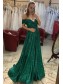 Long Green Sequin Off-the-Shoulder Prom Dress Formal Evening Gowns 901208
