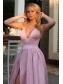 Long Satin Spaghetti Straps Prom Dress Formal Evening Gowns 901210