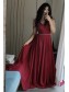 Long Chiffon V Neck Prom Dress Formal Evening Gowns 901212