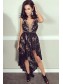 High Low Black Lace Prom Dress Formal Evening Gowns 901216