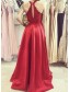 Long Red Lace Prom Dress Formal Evening Gowns 901218