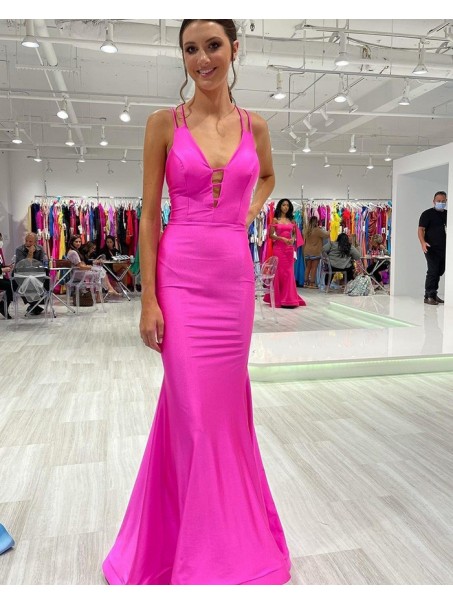 Elegant Mermaid Spaghetti Straps Prom Dress Formal Evening Gowns 901224