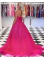 A-Line Strapless Sequin Tulle Long Prom Dress Formal Evening Gowns 901227