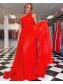 A-Line Long Red One Shoulder Prom Dress Formal Evening Gowns 901232