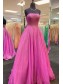 A-Line Strapless Sequin Tulle Prom Dress Formal Evening Gowns 901237