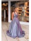 A-Line V Neck Sparkle Prom Dress Formal Evening Gowns 901240