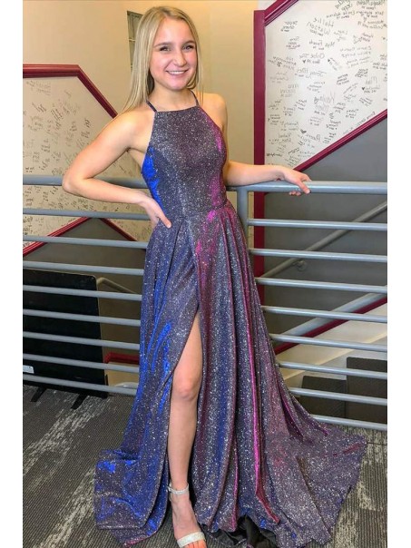 A-Line Sparkle Long Prom Dress Formal Evening Gowns 901241