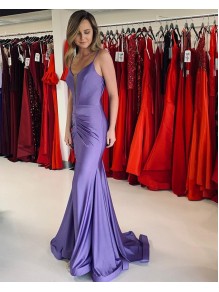 Mermaid Spaghetti Straps Long Prom Dress Formal Evening Gowns 901250