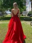 Long Red Lace Prom Dress Formal Evening Gowns 901256