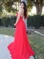 Elegant Long Red Chiffon Prom Dress Formal Evening Gowns 901264