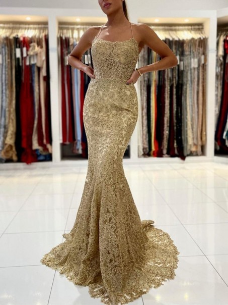 Mermaid Lace Long Prom Dress Formal Evening Gowns 901273