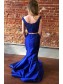 Long Royal Blue Two Pieces Mermaid Lace Prom Dress Formal Evening Gowns 901275
