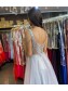 A-Line Lace and Tulle Long Prom Dress Formal Evening Gowns 901299
