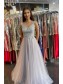 A-Line Lace and Tulle Long Prom Dress Formal Evening Gowns 901299