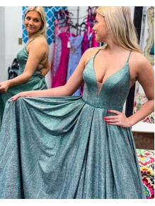 A-Line Sparkle Long Prom Dress Formal Evening Gowns 901300