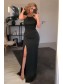 Long Black Spaghetti Straps Prom Dress Formal Evening Gowns 901305